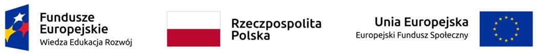 Logo: Fundusze Europejskie, Rzeczpospolita Polska, Unia Europejska, kolorowe