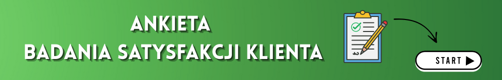 Baner z napisem Ankieta Badania Satysfakcji Klienta